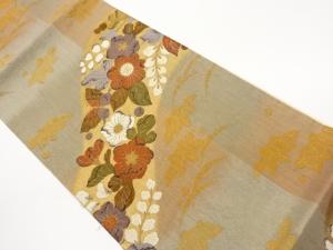 辻が花に蝶模様織出し袋帯